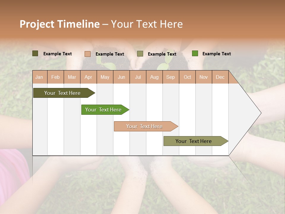 A Group Of People Holding Plants In Their Hands PowerPoint Template