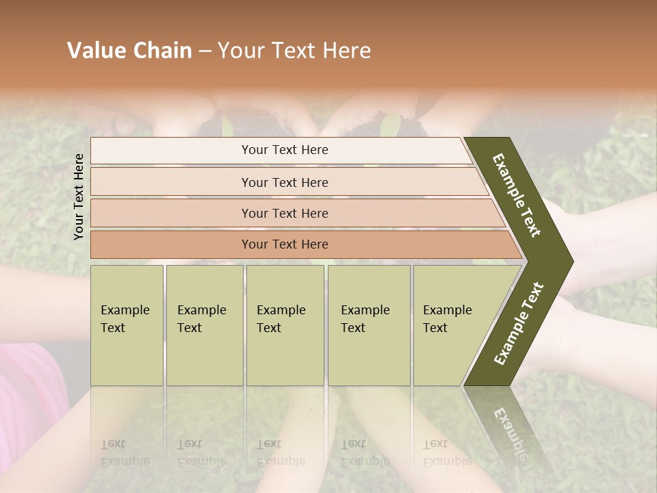 A Group Of People Holding Plants In Their Hands PowerPoint Template