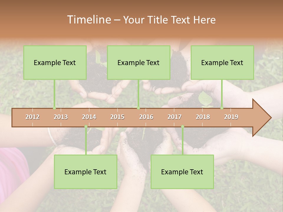 A Group Of People Holding Plants In Their Hands PowerPoint Template