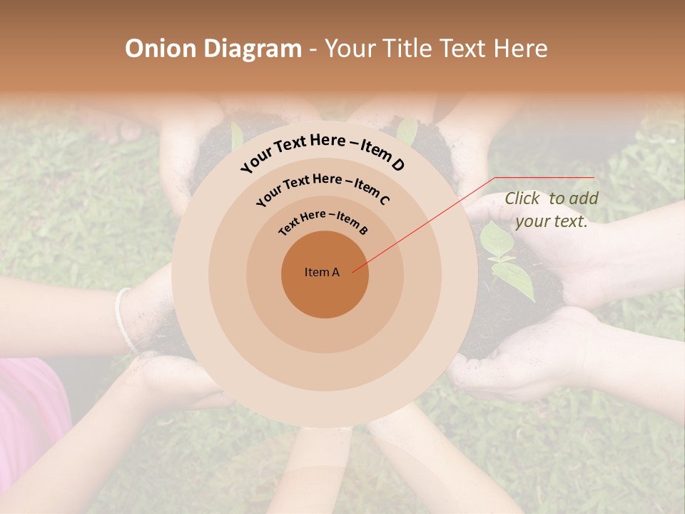 A Group Of People Holding Plants In Their Hands PowerPoint Template