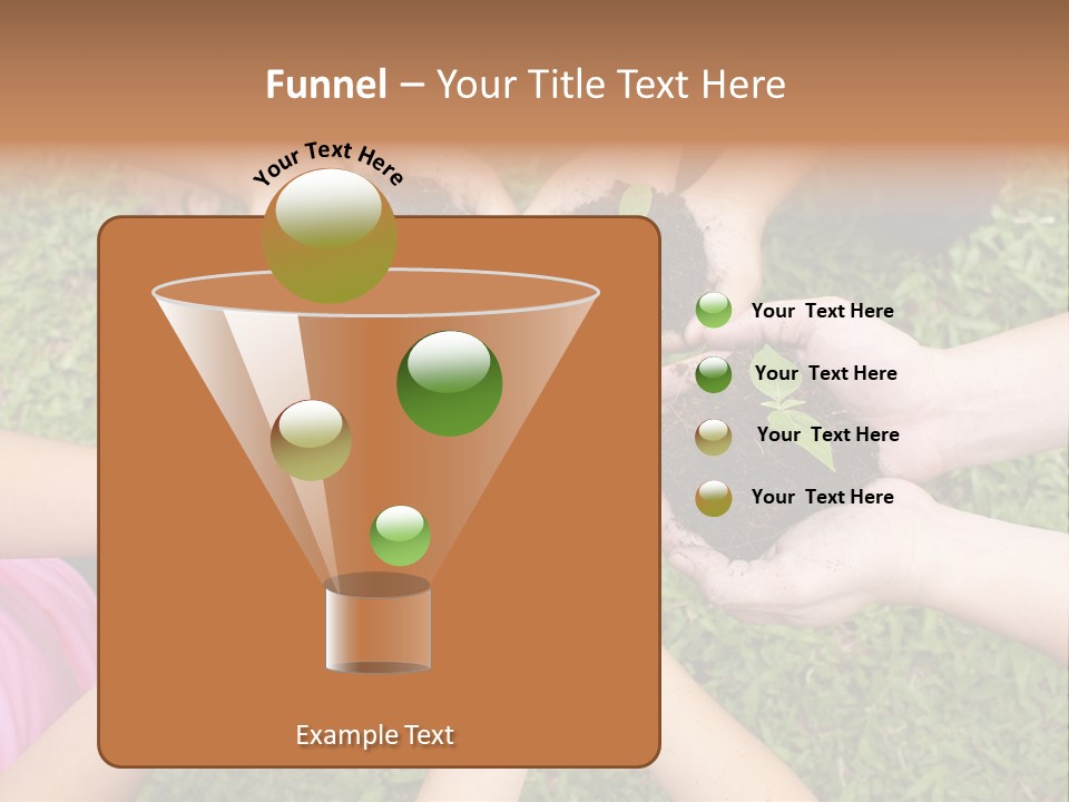 A Group Of People Holding Plants In Their Hands PowerPoint Template