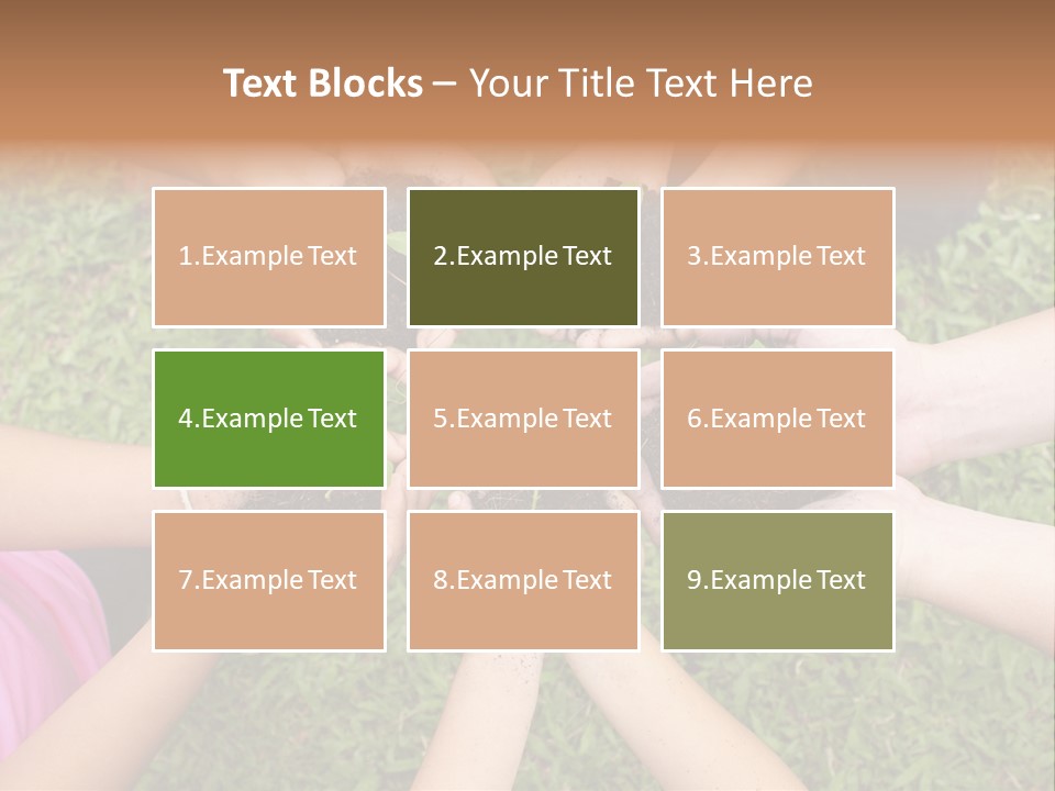 A Group Of People Holding Plants In Their Hands PowerPoint Template