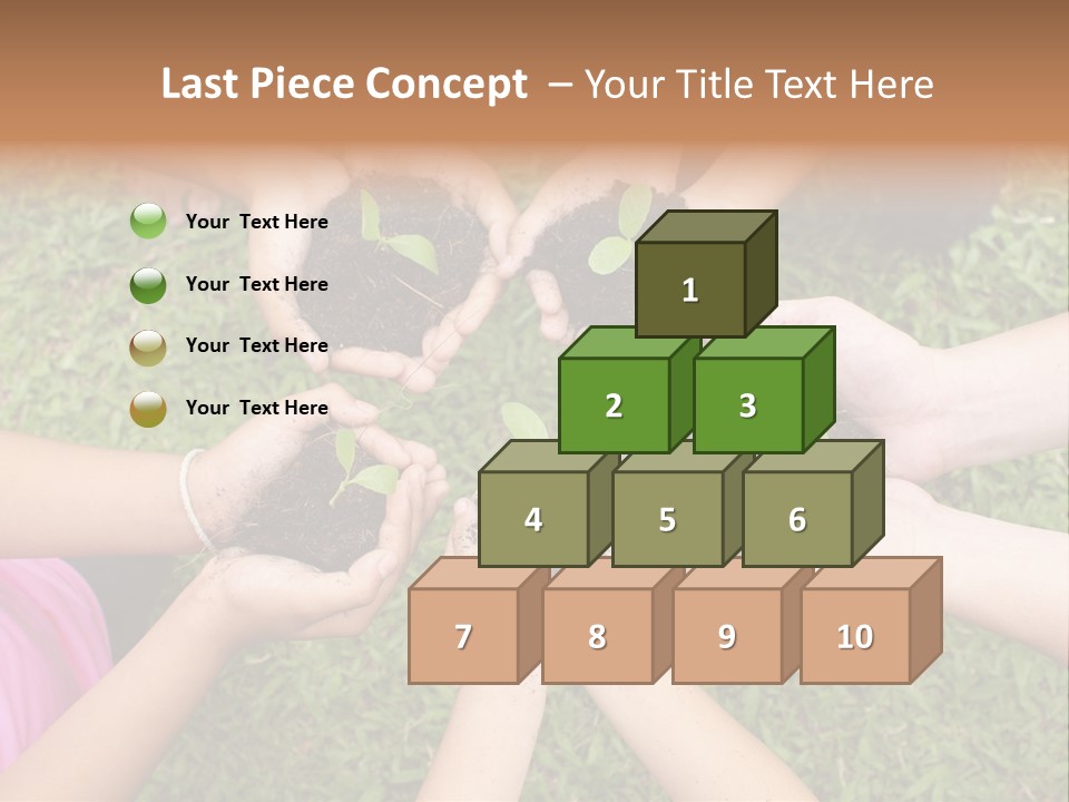 A Group Of People Holding Plants In Their Hands PowerPoint Template