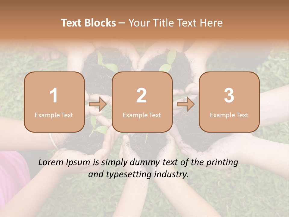 A Group Of People Holding Plants In Their Hands PowerPoint Template