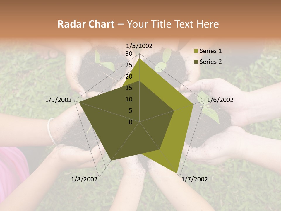 A Group Of People Holding Plants In Their Hands PowerPoint Template