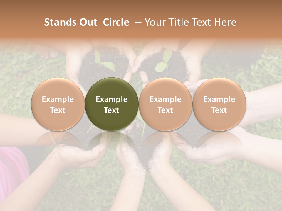 A Group Of People Holding Plants In Their Hands PowerPoint Template