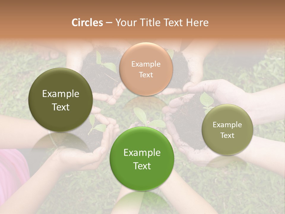 A Group Of People Holding Plants In Their Hands PowerPoint Template