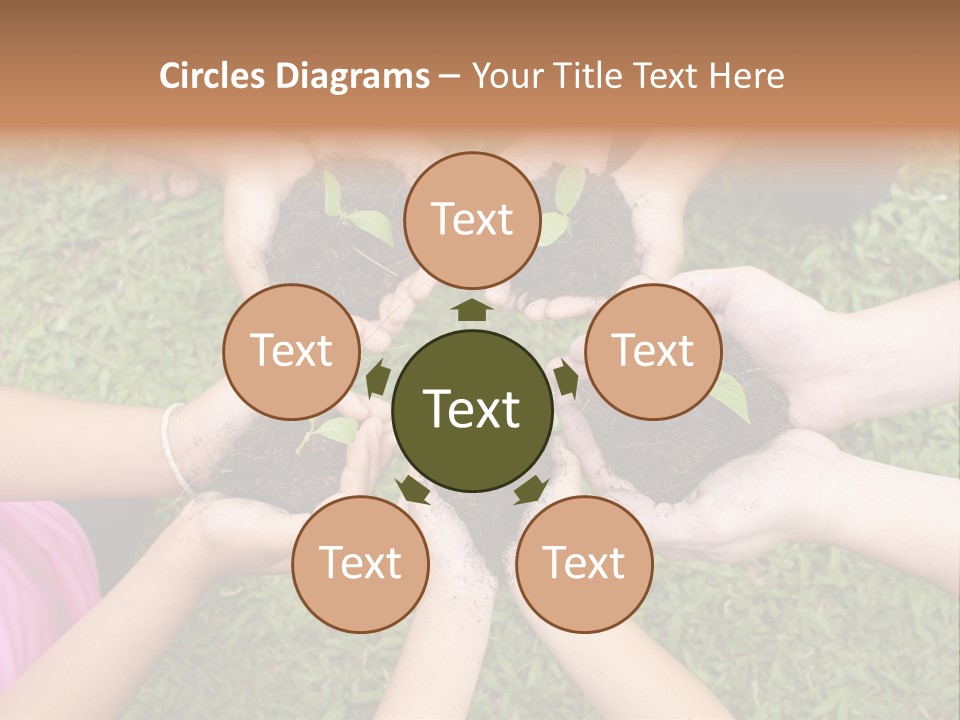 A Group Of People Holding Plants In Their Hands PowerPoint Template