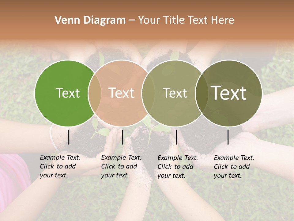 A Group Of People Holding Plants In Their Hands PowerPoint Template