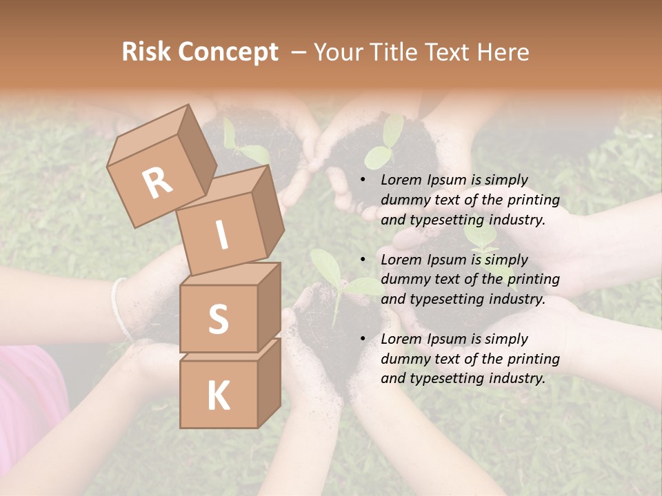 A Group Of People Holding Plants In Their Hands PowerPoint Template