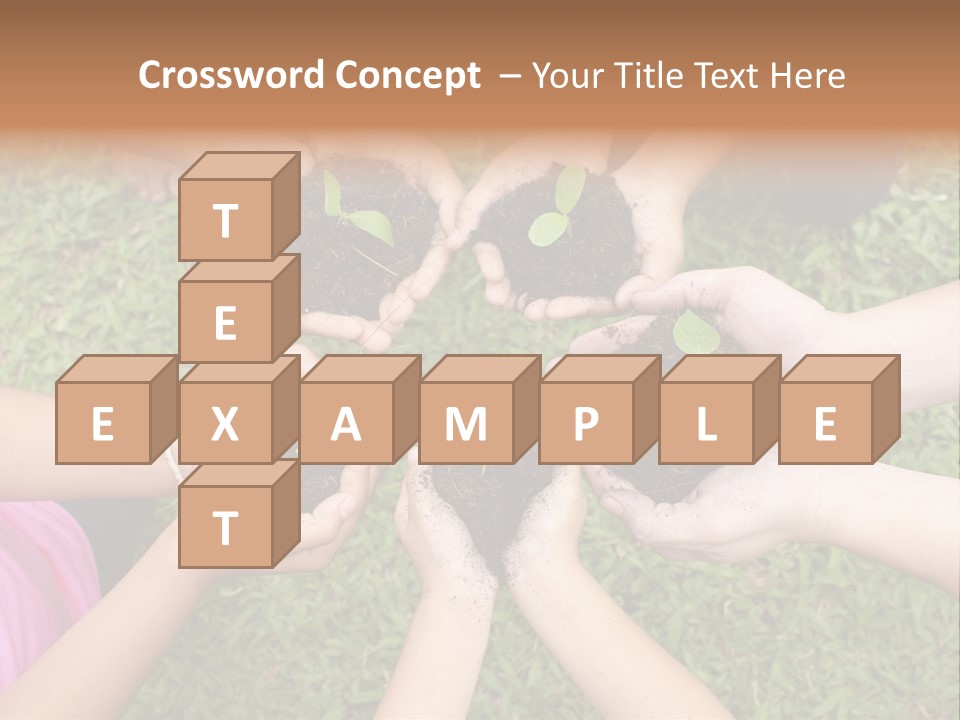 A Group Of People Holding Plants In Their Hands PowerPoint Template