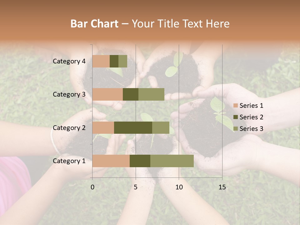 A Group Of People Holding Plants In Their Hands PowerPoint Template