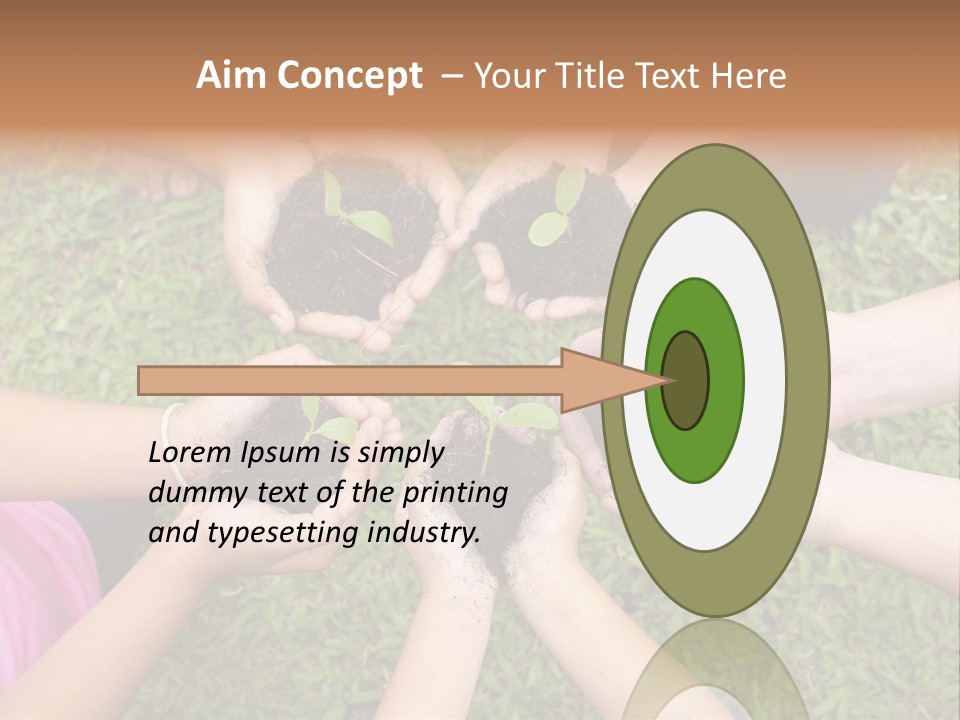 A Group Of People Holding Plants In Their Hands PowerPoint Template