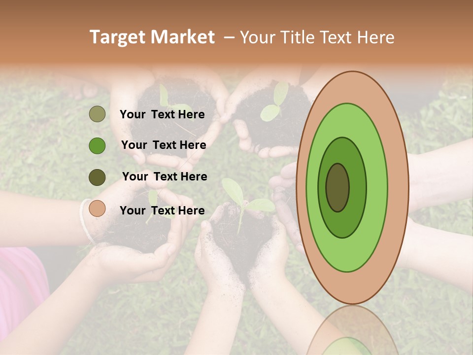 A Group Of People Holding Plants In Their Hands PowerPoint Template