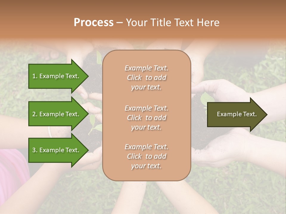 A Group Of People Holding Plants In Their Hands PowerPoint Template