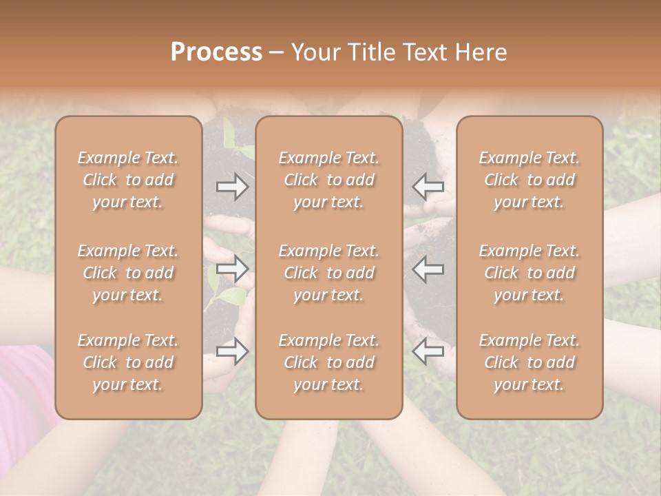 A Group Of People Holding Plants In Their Hands PowerPoint Template