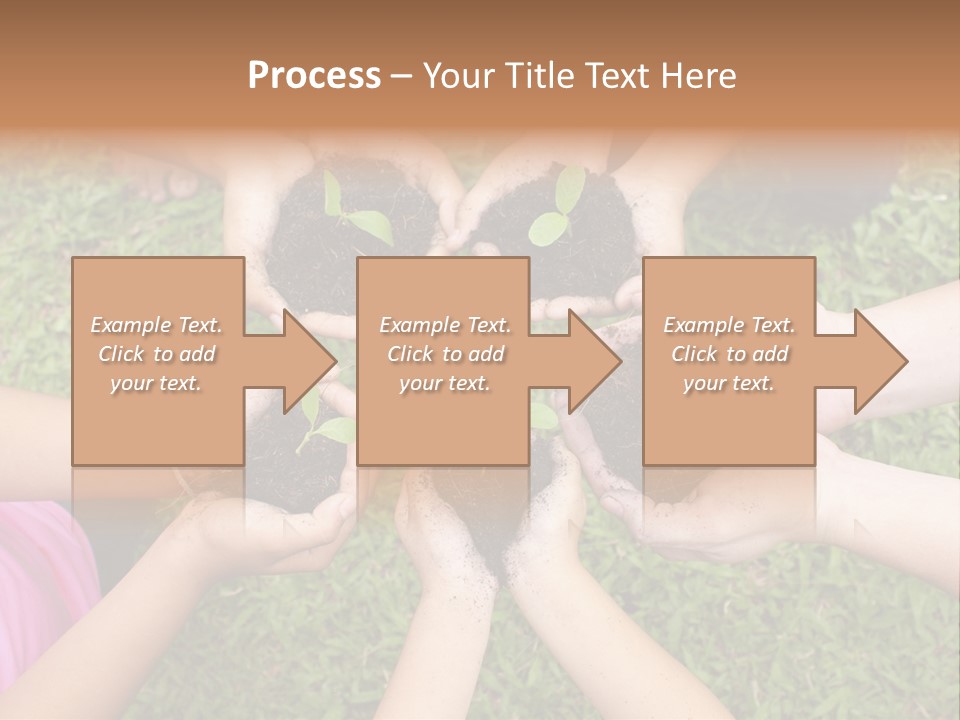 A Group Of People Holding Plants In Their Hands PowerPoint Template