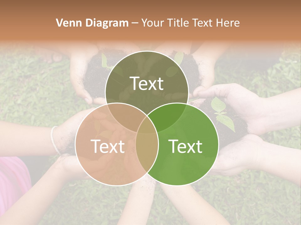 A Group Of People Holding Plants In Their Hands PowerPoint Template