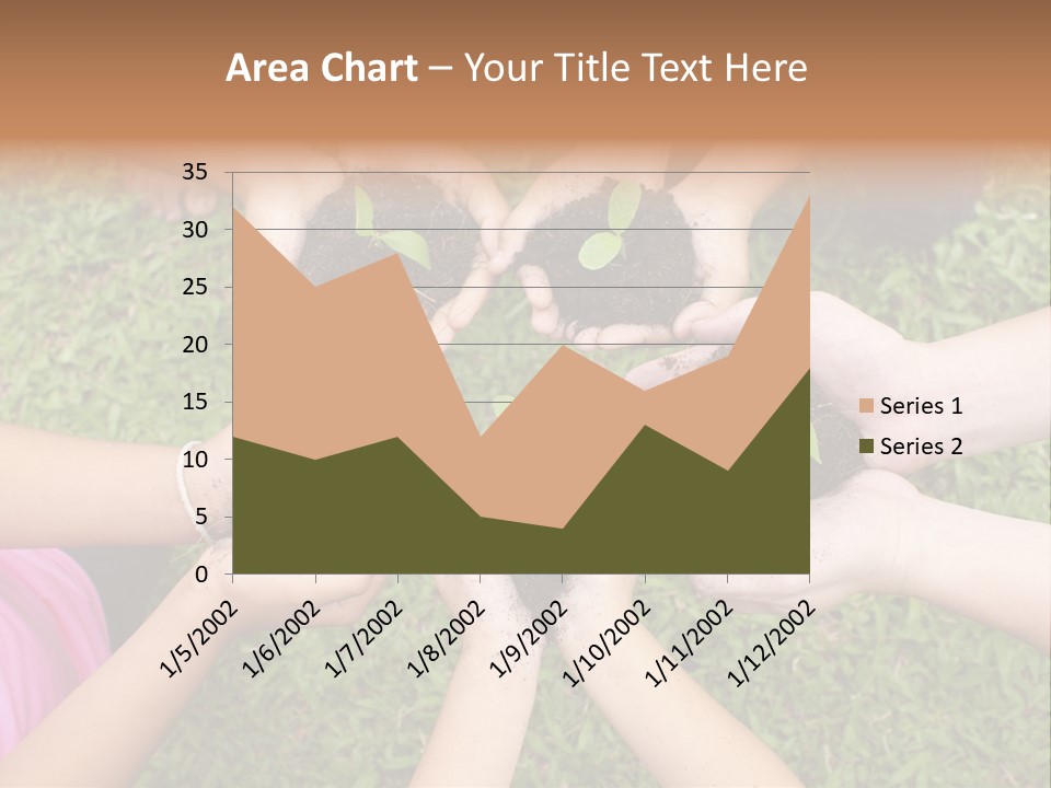 A Group Of People Holding Plants In Their Hands PowerPoint Template