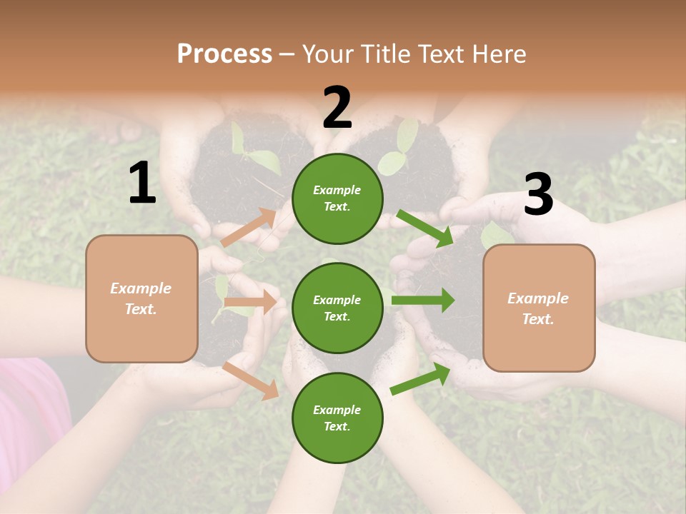 A Group Of People Holding Plants In Their Hands PowerPoint Template