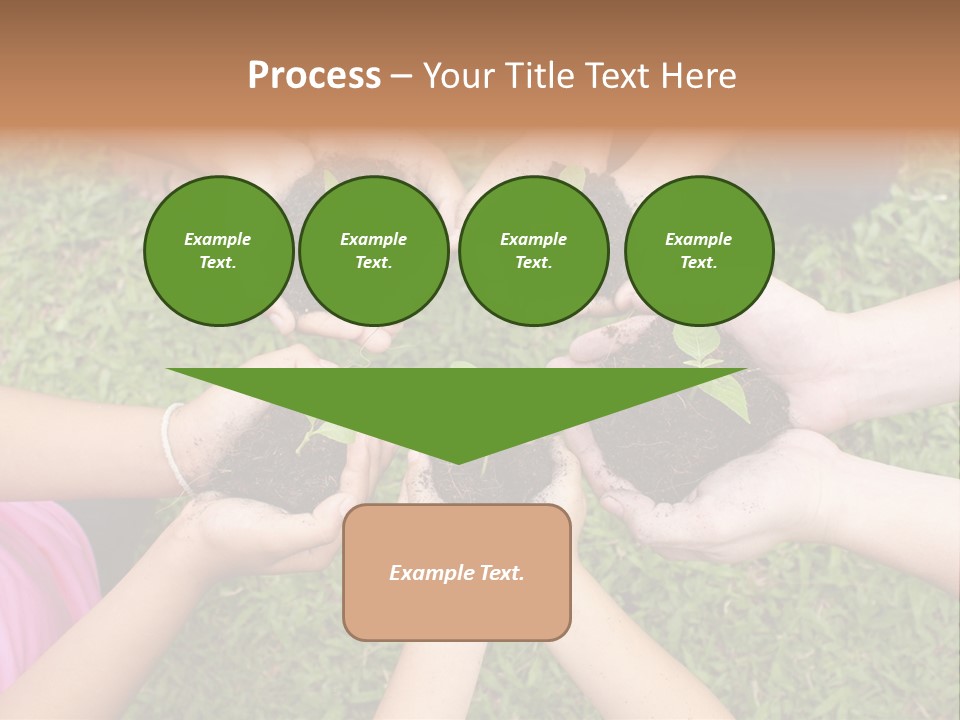 A Group Of People Holding Plants In Their Hands PowerPoint Template