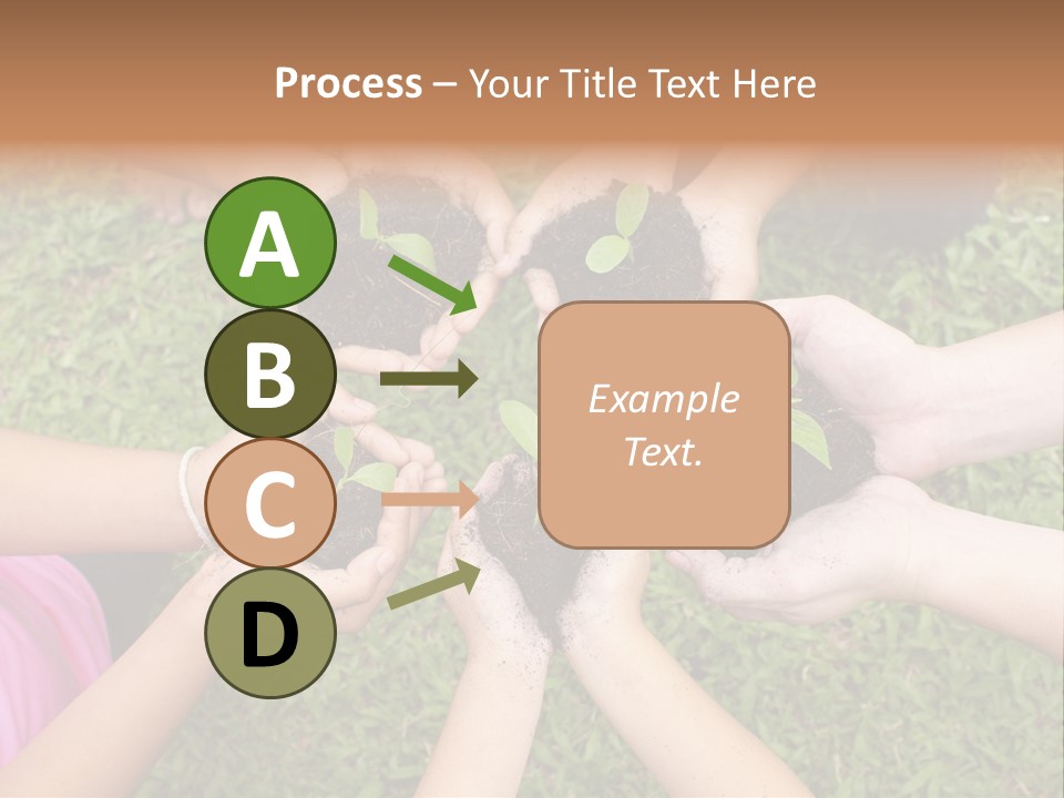 A Group Of People Holding Plants In Their Hands PowerPoint Template