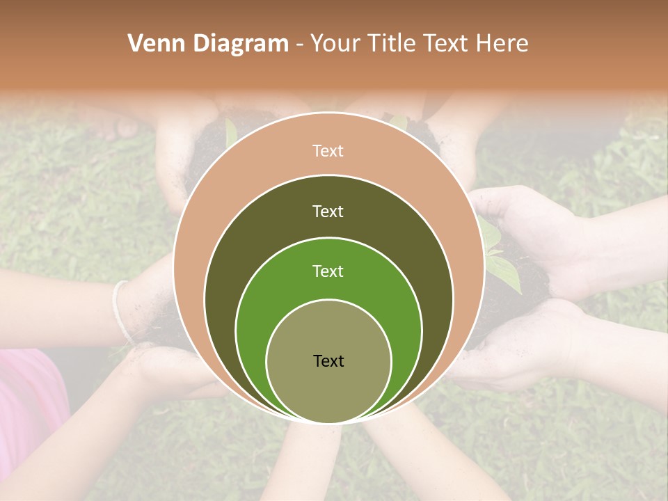A Group Of People Holding Plants In Their Hands PowerPoint Template