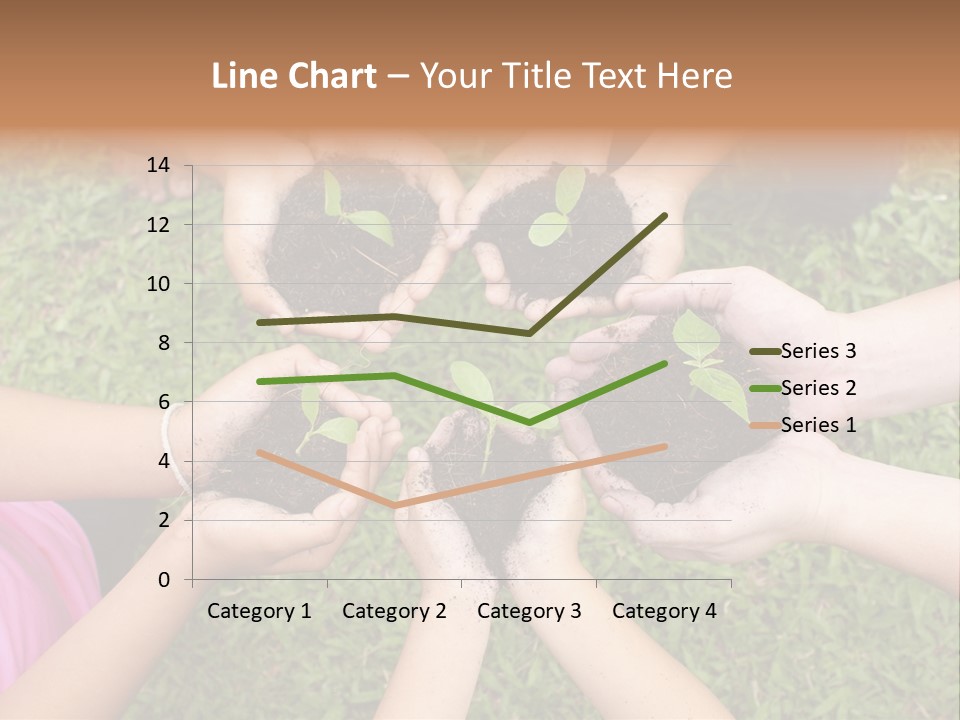 A Group Of People Holding Plants In Their Hands PowerPoint Template