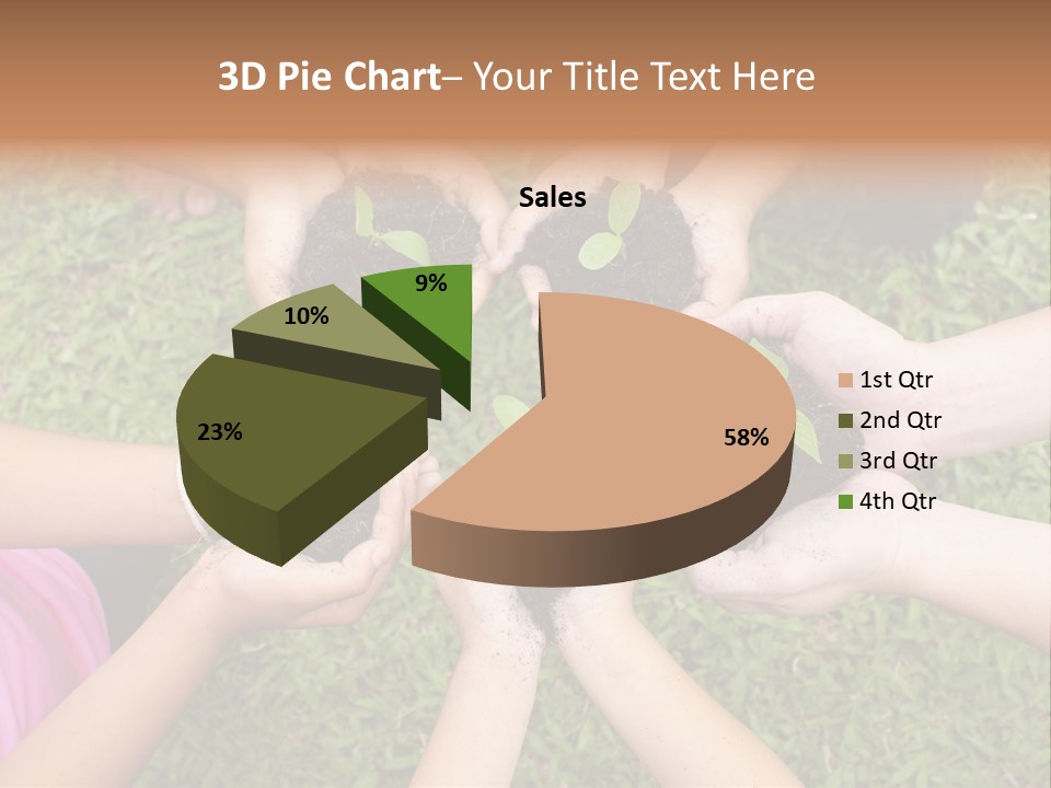 A Group Of People Holding Plants In Their Hands PowerPoint Template
