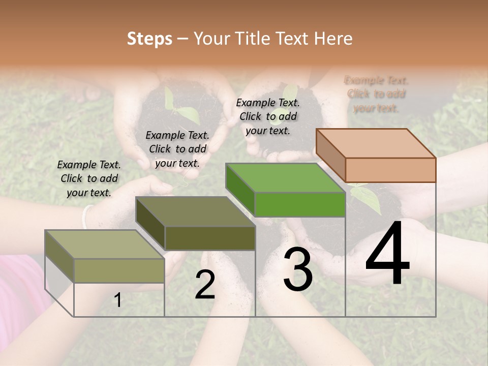 A Group Of People Holding Plants In Their Hands PowerPoint Template