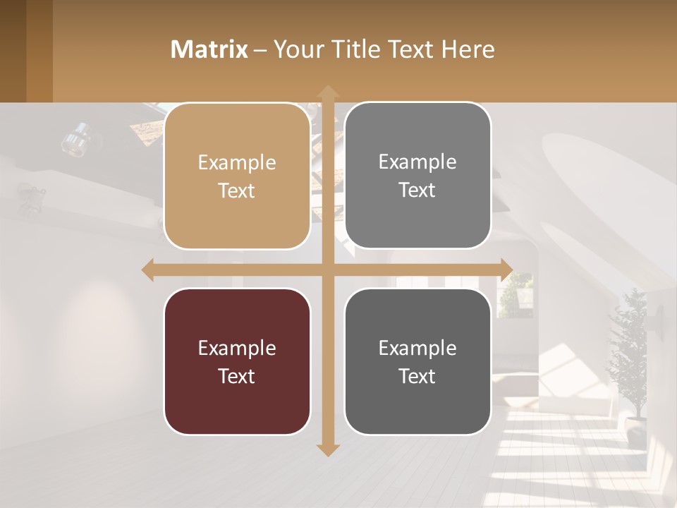 A Room With A Skylight And A Bed In It PowerPoint Template