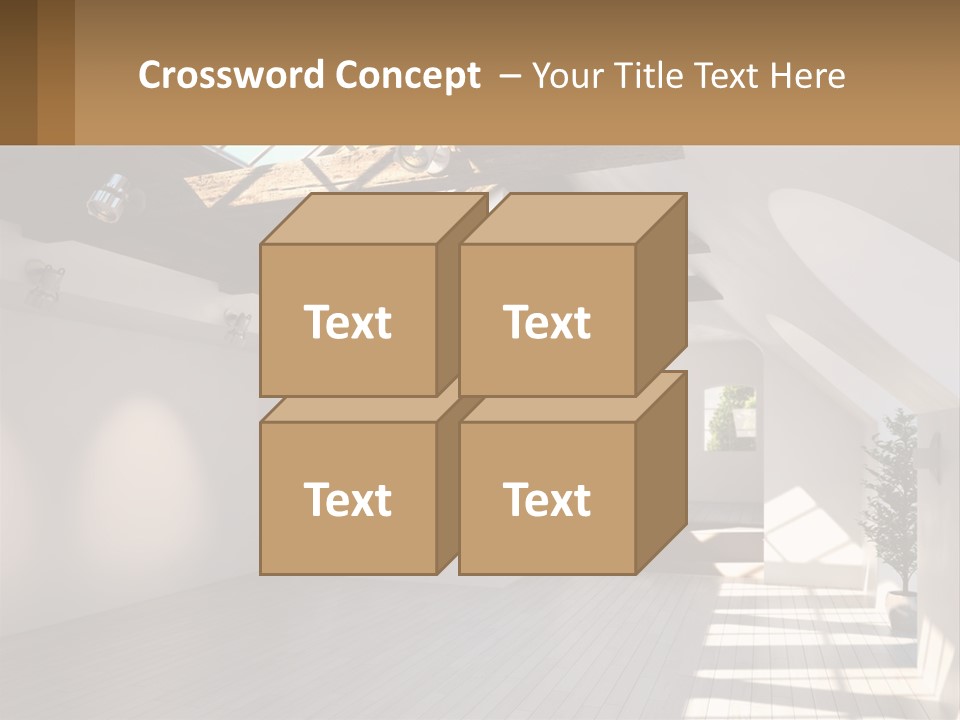 A Room With A Skylight And A Bed In It PowerPoint Template