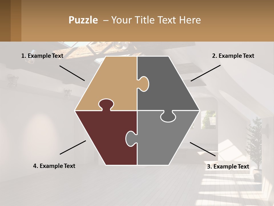 A Room With A Skylight And A Bed In It PowerPoint Template