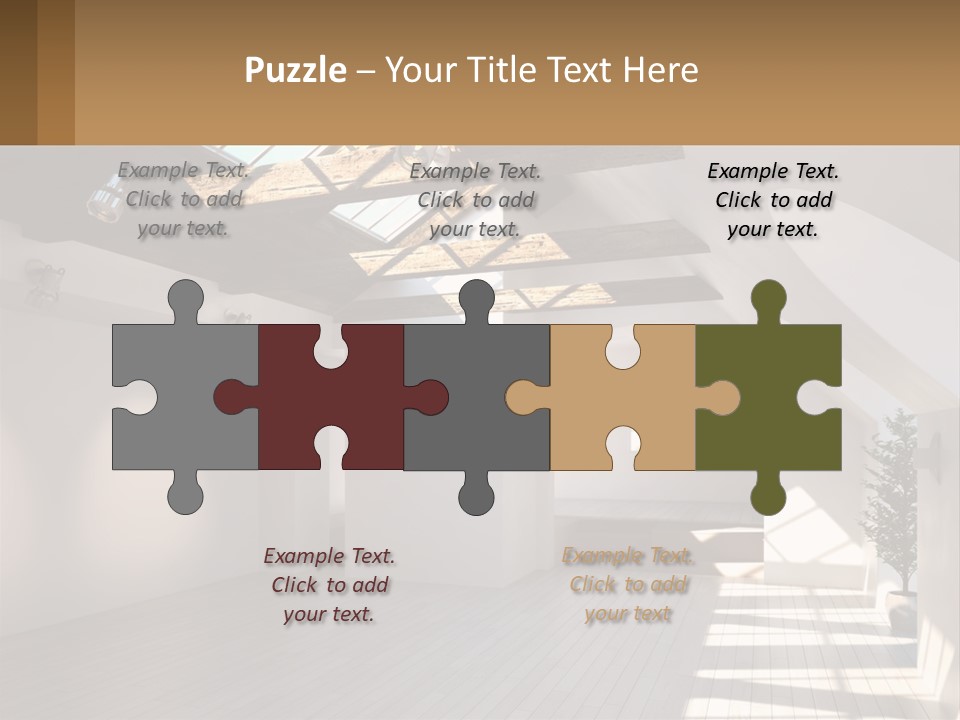 A Room With A Skylight And A Bed In It PowerPoint Template