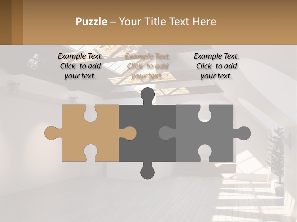 A Room With A Skylight And A Bed In It PowerPoint Template