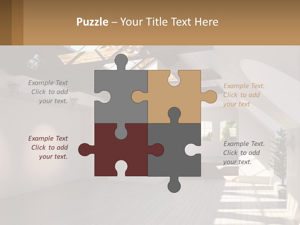 A Room With A Skylight And A Bed In It PowerPoint Template