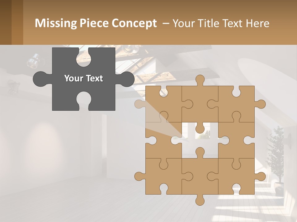 A Room With A Skylight And A Bed In It PowerPoint Template