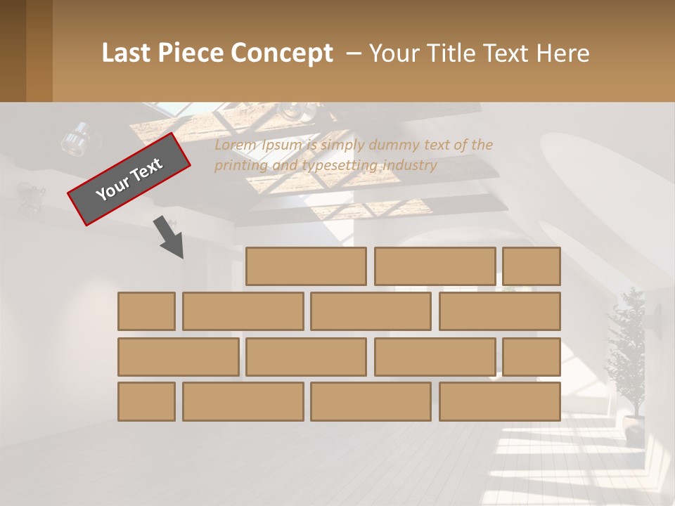 A Room With A Skylight And A Bed In It PowerPoint Template