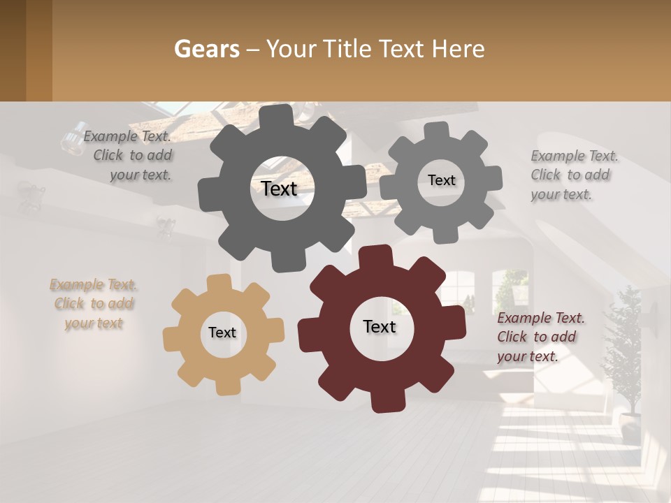 A Room With A Skylight And A Bed In It PowerPoint Template