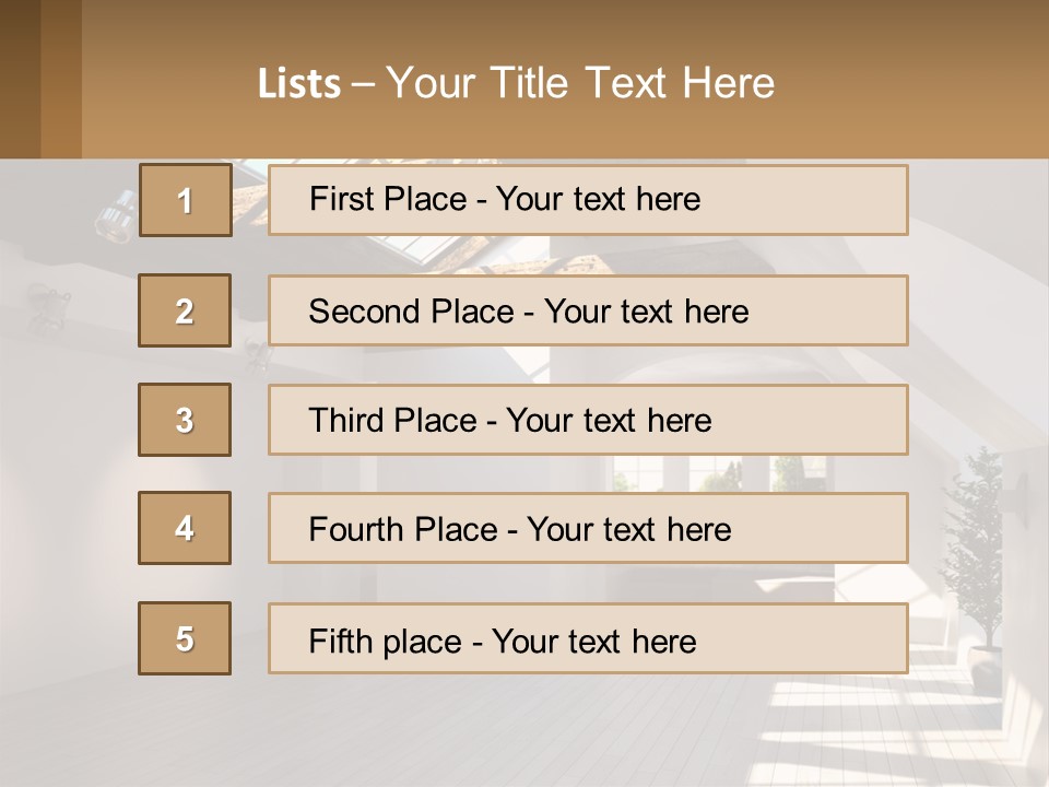A Room With A Skylight And A Bed In It PowerPoint Template