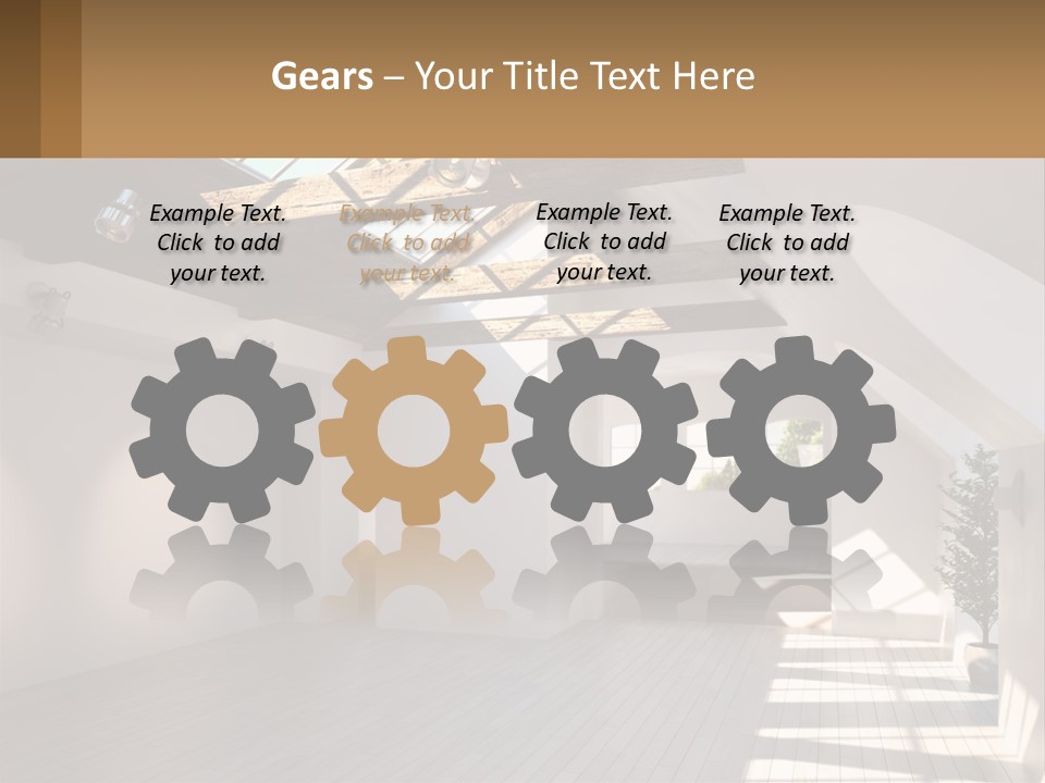 A Room With A Skylight And A Bed In It PowerPoint Template