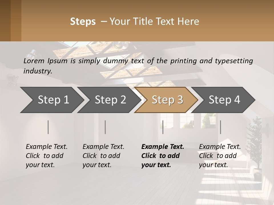 A Room With A Skylight And A Bed In It PowerPoint Template