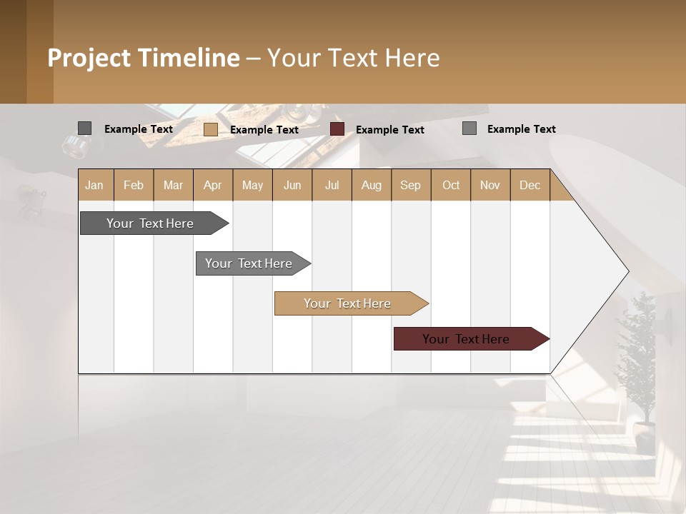 A Room With A Skylight And A Bed In It PowerPoint Template
