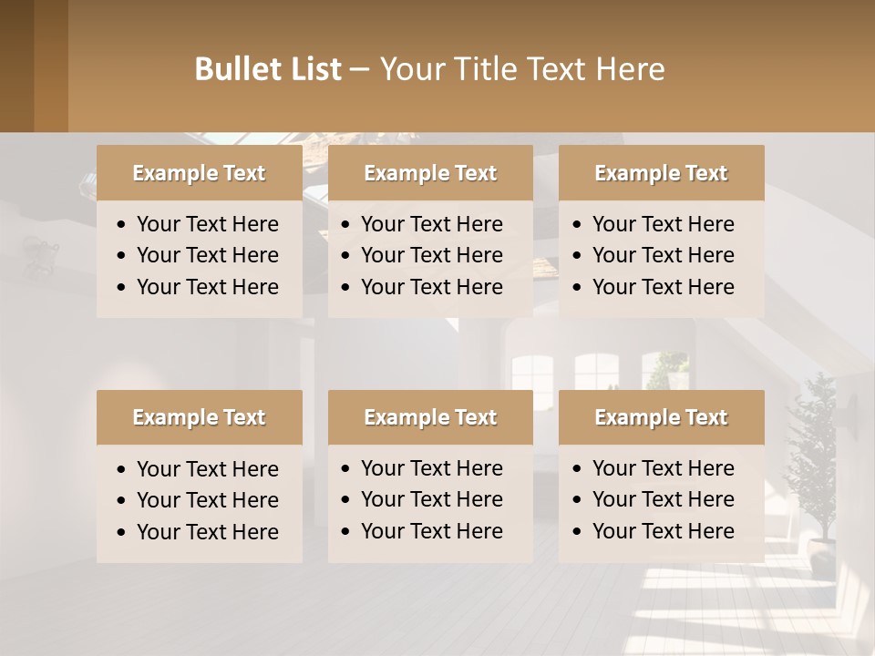 A Room With A Skylight And A Bed In It PowerPoint Template