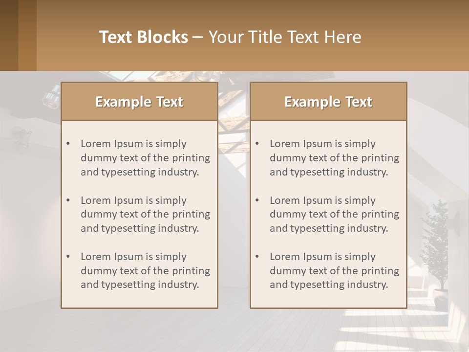A Room With A Skylight And A Bed In It PowerPoint Template