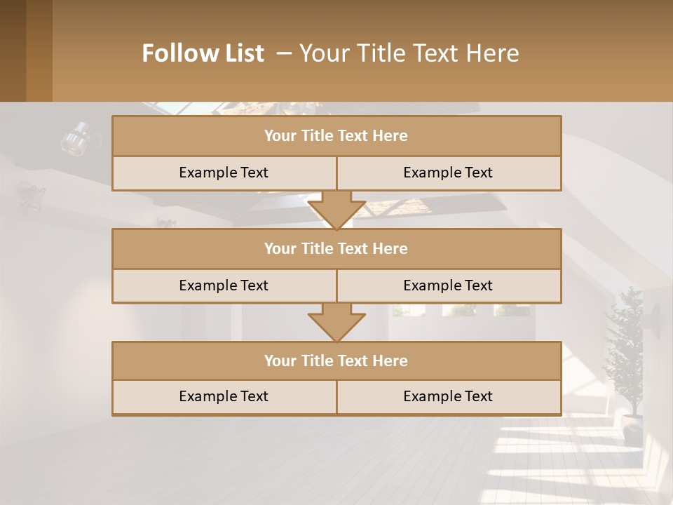 A Room With A Skylight And A Bed In It PowerPoint Template