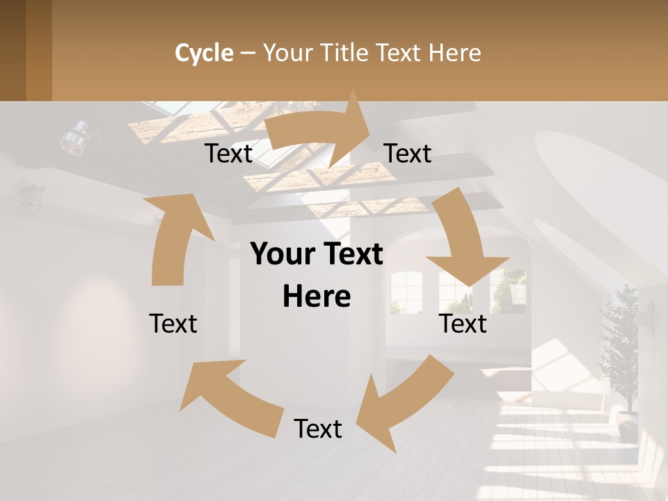 A Room With A Skylight And A Bed In It PowerPoint Template