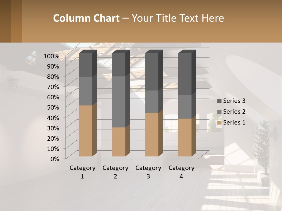 A Room With A Skylight And A Bed In It PowerPoint Template