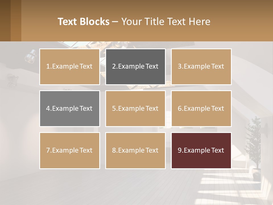 A Room With A Skylight And A Bed In It PowerPoint Template