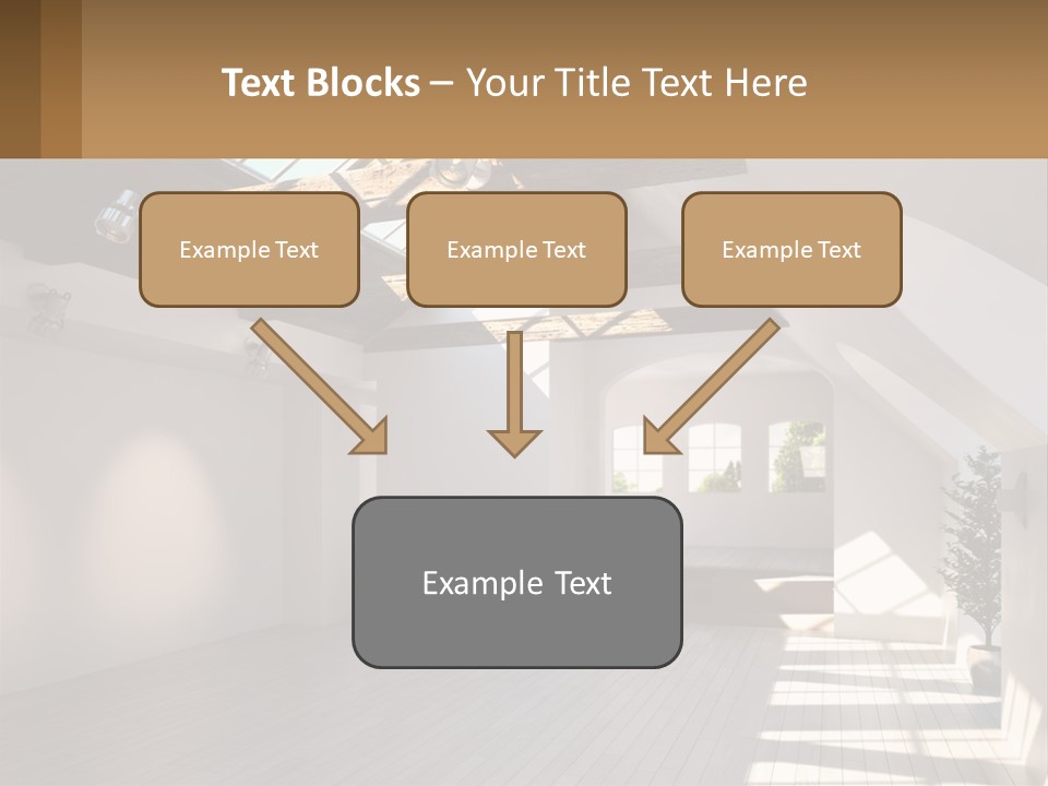 A Room With A Skylight And A Bed In It PowerPoint Template